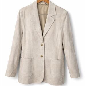 Vintage St. John’s Bay Genuine Suede Leather Blazer – Beige/Tan – XL